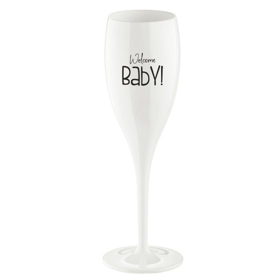 Sektglas 100 ml mit Druck CHEERS No. 1 WELCOME BABY 