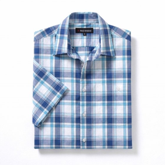 Pflegeleichtes Karohemd 3XL (47/48) | Blau