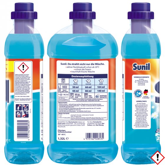 Sunil 2in1 flüssig Vollwaschmittel mit Kuschelweich Duft 20WL 1320ml 