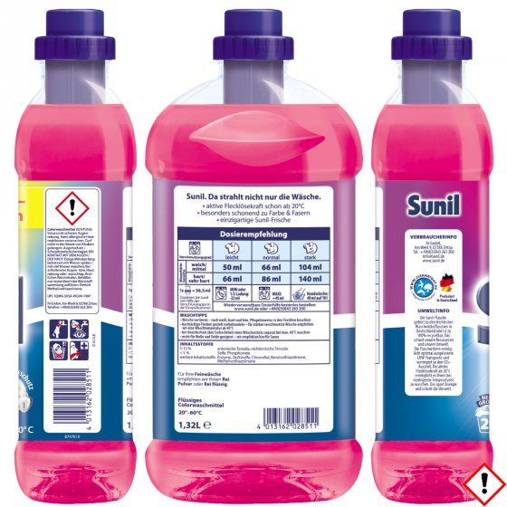 Sunil color Colorwaschmittel mit Farbübertragungsschutz 20WL 1320ml 