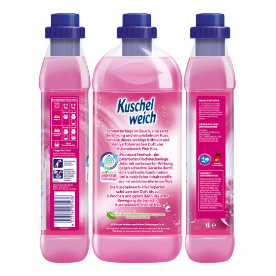Kuschelweich Weichspüler Pink Kiss ergibt 38 Waschladungen 1L 6er Pack 
