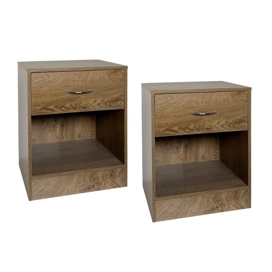 Nachtschrank 2er Set Thekla Eiche 
