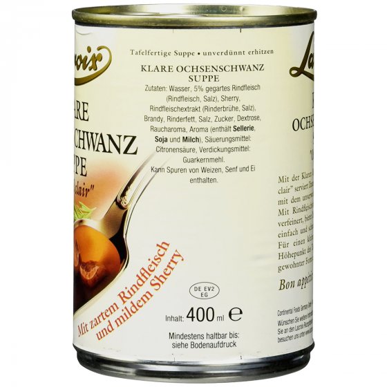 Lacroix Ochsenschwanz Suppe klar mit zartem Rindfleisch 400ml 