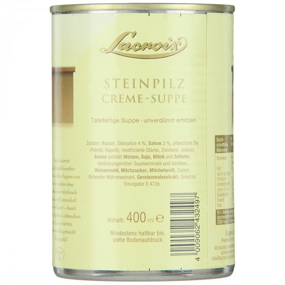 Lacroix Steinpilz Creme Suppe aromatisch lecker cremig 400ml 
