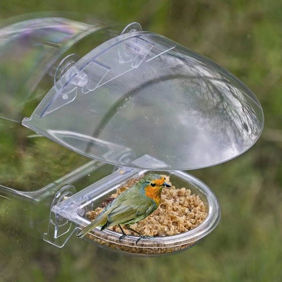 Vogelfutterhaus Nessa transparent 2-teilig 