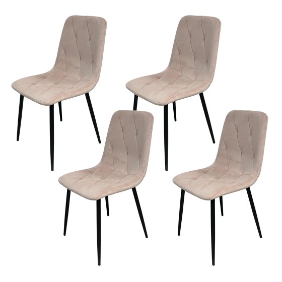 Stuhl Mesa Eco 4er-Set Velvet Rosa 