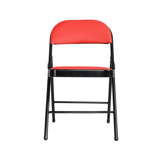 Klappstuhl Wedigo Kunstleder Rot-Schwarz 