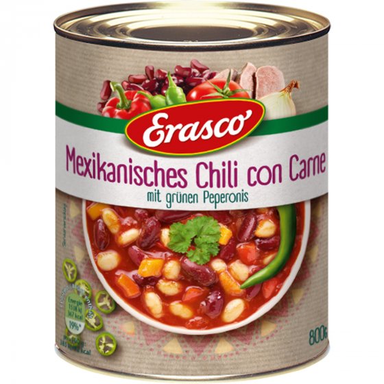 Erasco Mexikanisches Chili con Carne mit grüner Peperoni 800g 3er Pack 