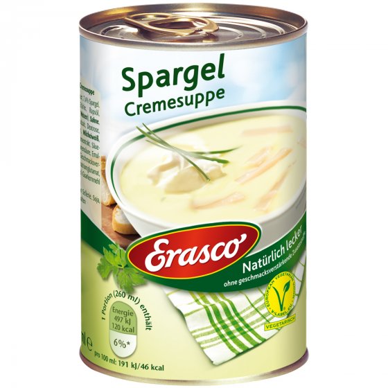 Erasco Spargel Cremesuppe natürlich lecker Vegetarisch 390ml 3er Pack 