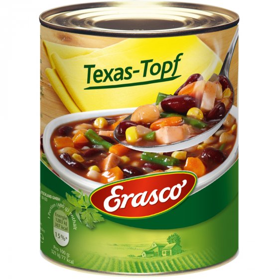 Erasco Texas Topf fein würzig pikant aus besten Zutaten 800g 3er Pack 