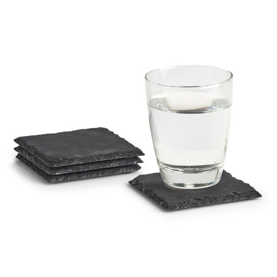 Glasuntersetzer 4-teilig Schiefer 