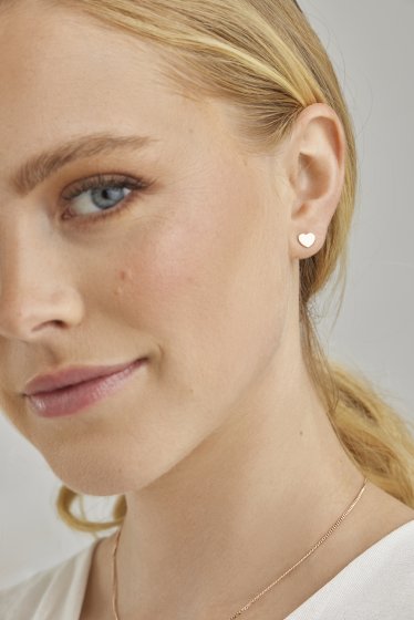 Ohrstecker 925/- Sterling Silber rhodiniert Herz 