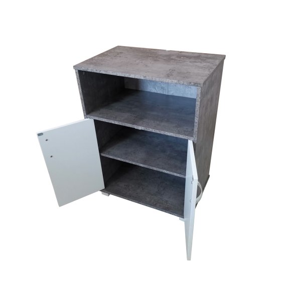 Küchenschrank Beton mit weißen Türen Blanca 
