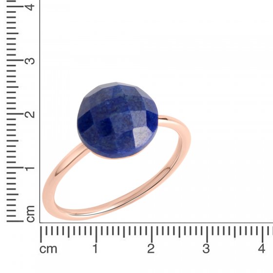 Ring Silber 925 rosé-vergoldet mit einem echten Lapislazuli 9x9,5mm 