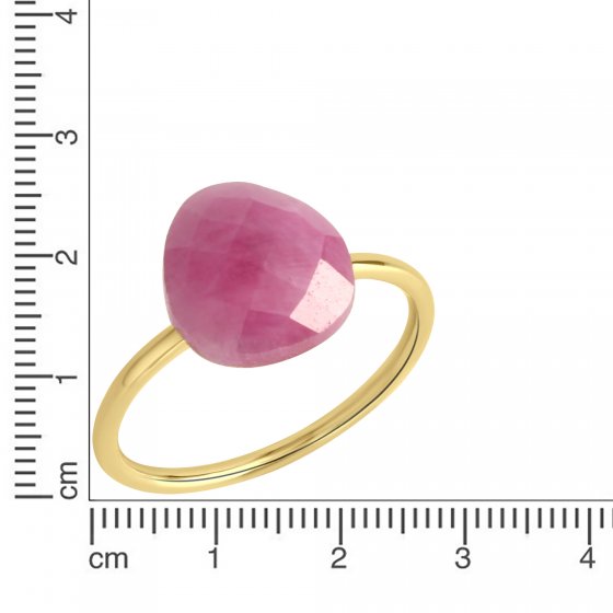 Ring Silber 925 vergoldet mit echtem pinken Safir 10x9mm 