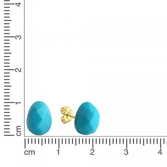 Ohrringe Silber 925 vergoldet mit Türkis-Steinen (beh.) 