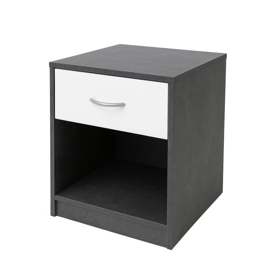 Nachtschrank mit 1 Schublade Nina Beton Weiß 