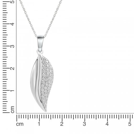 Halskette Silber 925 rhodiniert mit Zirkonia weiß 