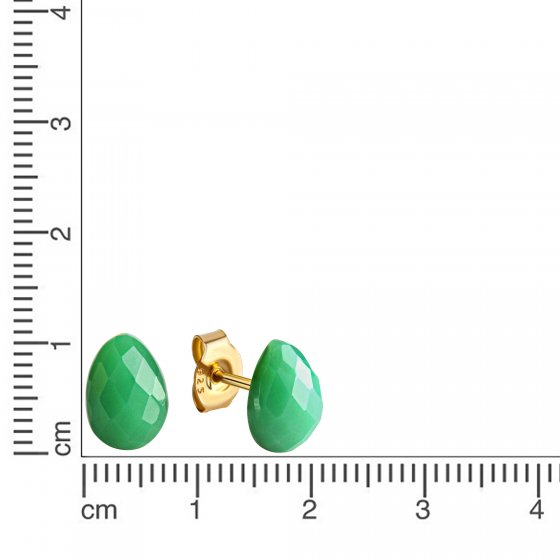 Ohrringe Silber 925 vergoldet mit echtem Chrysopras 8x6,5mm 