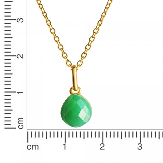 Halskette Silber 925 vergoldet 42+3cm lang mit echtem Chrysopras 