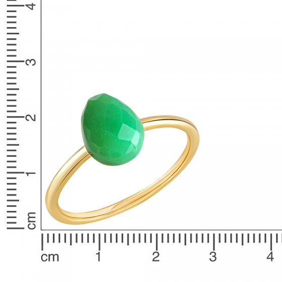 Ring Silber 925 vergoldet mit echtem Chrysopras 8x6mm 