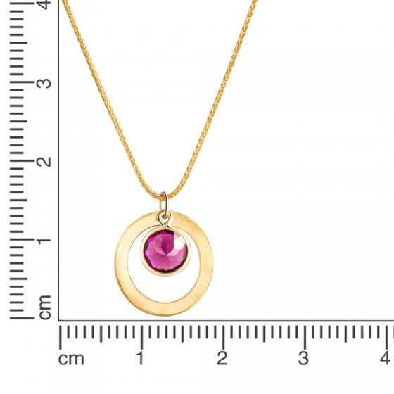 Anhänger mit Kette 375 Gelbgold Rhodolit-Granat 