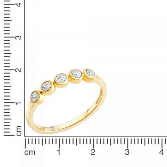 Ring Gold 585 zweifarbig mit 5x Brillant zus. 0,05ct. 