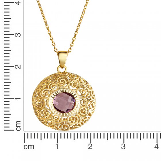 Halskette Gold 333 mit echtem Amethyst 8mm 