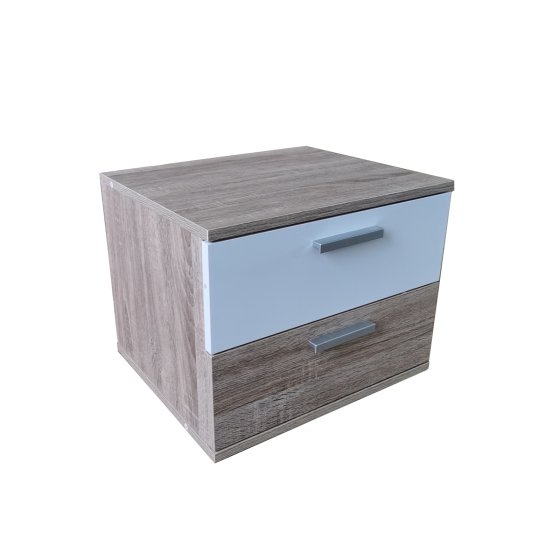 Nachtschrank 2er Set Sonoma Weiß 