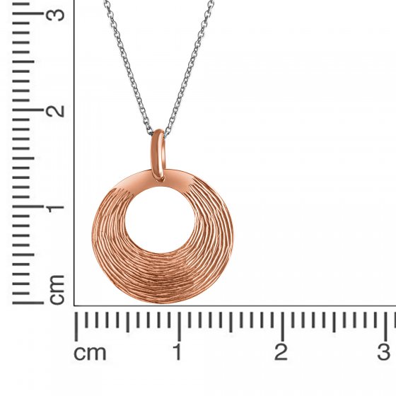Halskette Silber 925 rosé-vergoldet 42+3cm lang mit diamantierter Oberfläche 