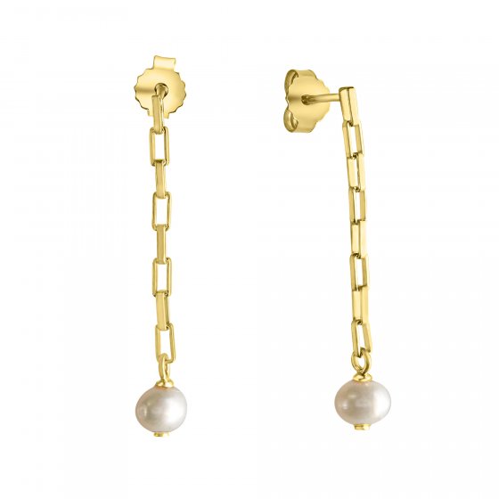 Ohrring 925 Silber vergoldet mit Süßwasserzuchtperlen 