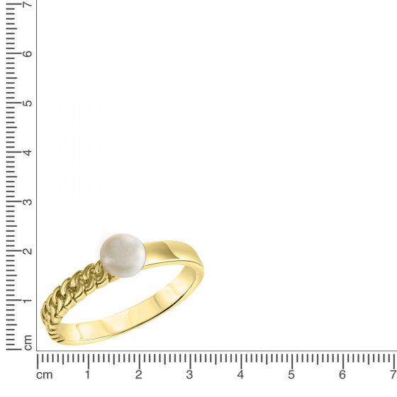 Ring 925 Silber vergoldet mit Süßwasserzuchtperlen 