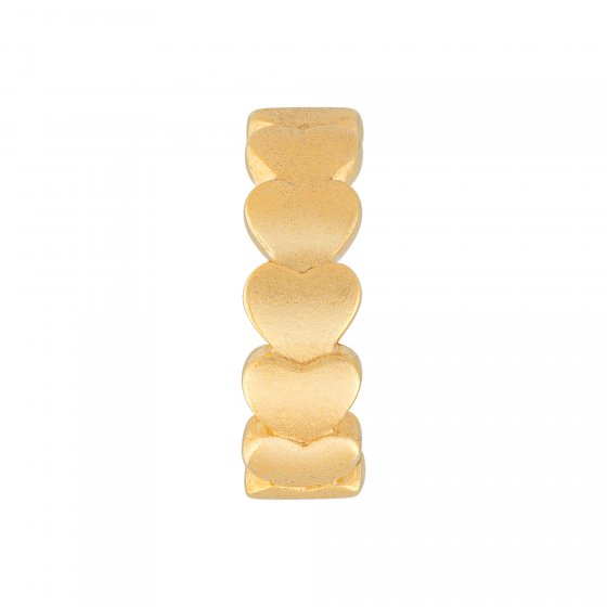 Ear Cuff 925 Sterling Silber gelb vergoldet Herzen 