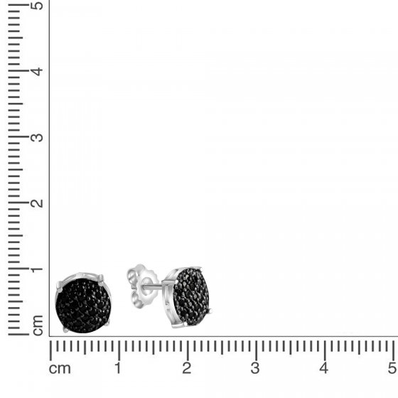 Ohrringe Silber 925 rhodiniert mit schwarzen Zironia-Steinen 
