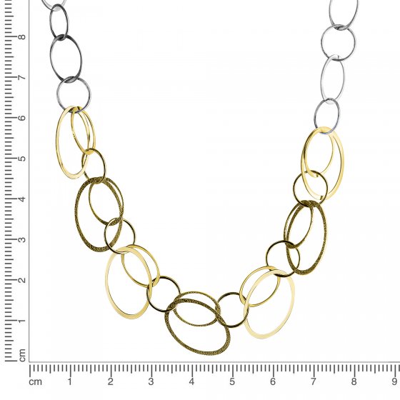 Halskette Silber 925 zweifarbig glanz / diamantiert 45cm lang 