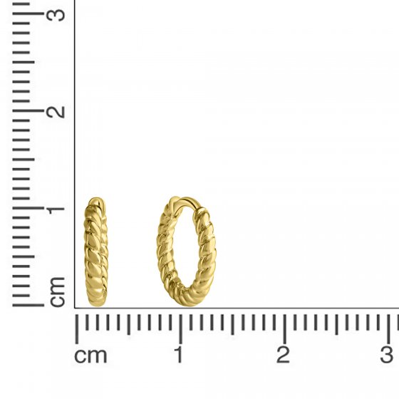 Ohrringe Silber 925 vergoldet twisted 12mm Durchmesser 