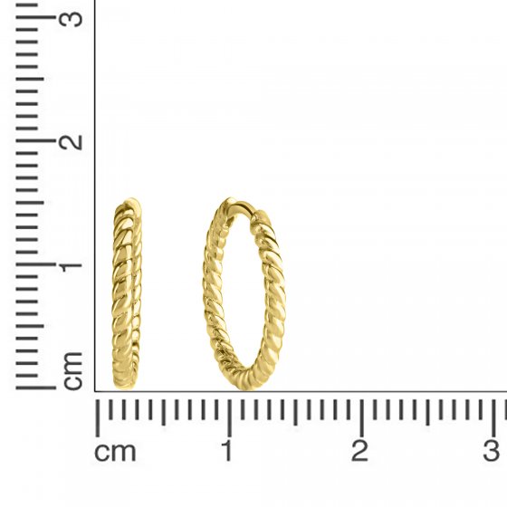 Ohrringe Silber 925 vergoldet twisted 16mm Durchmesser 