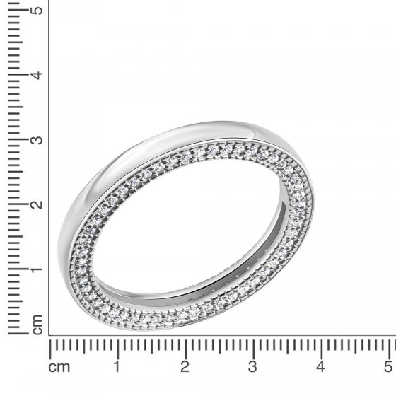 Ring Silber 925 rhodiniert mit 104 weißen Zirkonia-Steinen 