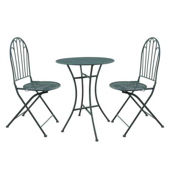 Bistro Sitzgruppe Ivo Metall Tisch mit 2 Stühlen Balkon Set Gartenmöbel 