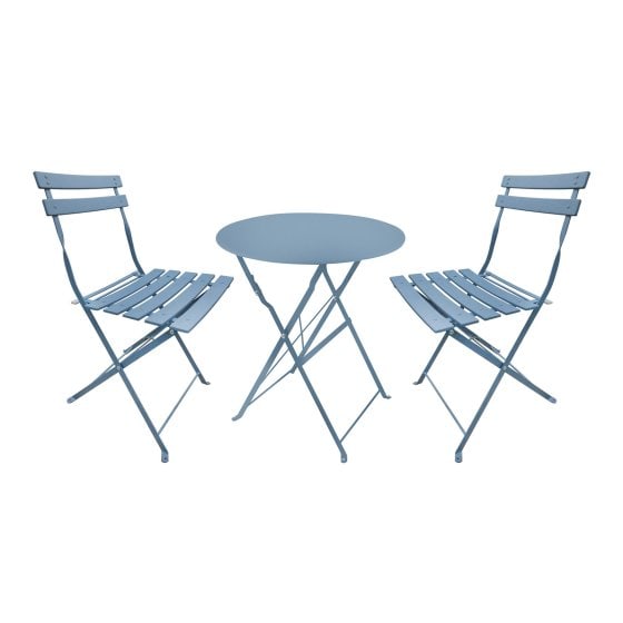 Bistro Sitzgruppe Metall Grün klappbar Tisch mit 2 Stühlen Balkon Set 