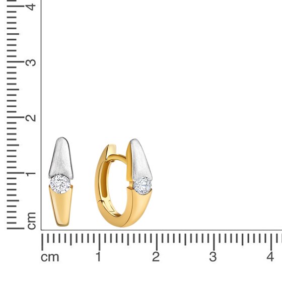 Ohrring 375/- Gelbgold 2farbig Zirkonia 
