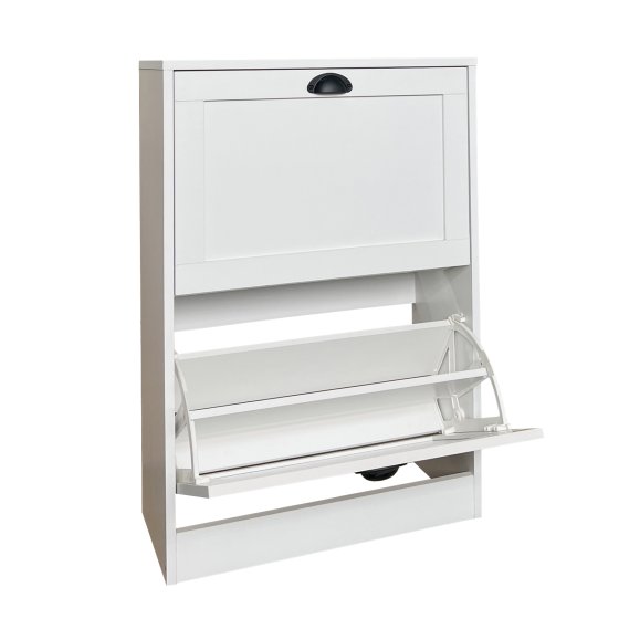 Schuhschrank Thekla mit 2 Klappen Weiß 