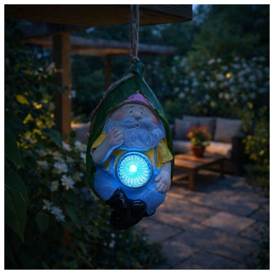 Solar-Gartenfigur zum Hängen Zwerg 