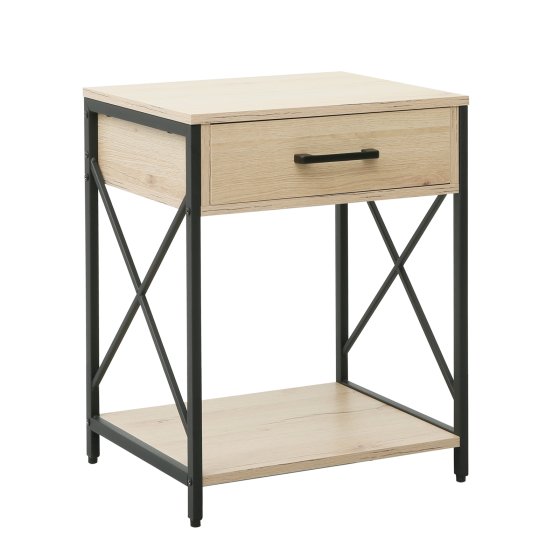 Beistelltisch Cedrik mit Schublade Artisaneiche-Schwarz 