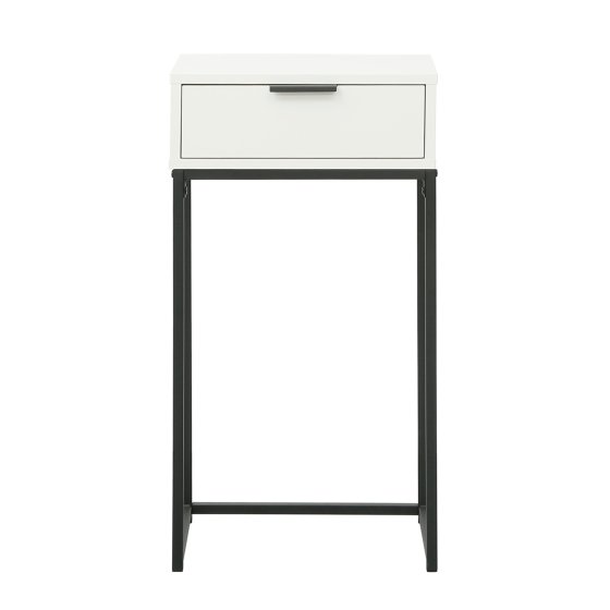 Konsolentisch Cedrik 40 cm mit Schublade Weiß-Schwarz 