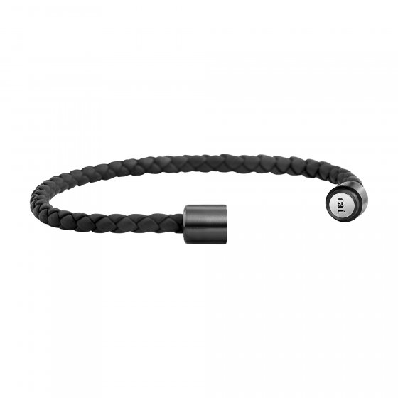 Armband Leder olivenblattgegerbt schwarz 