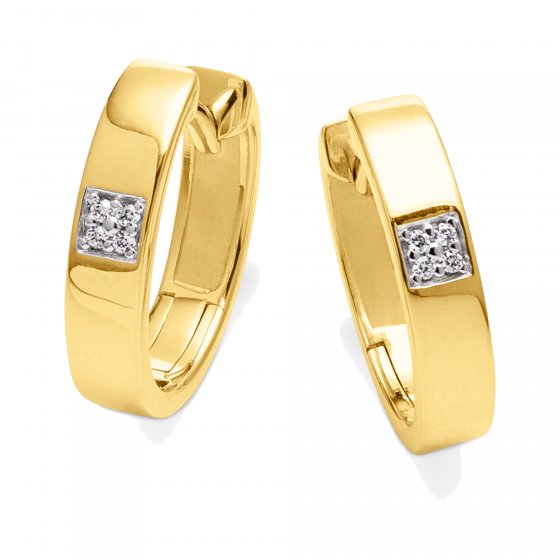 Ohrringe Gold 585 mit 6 Brillanten zus. 0,03ct. 