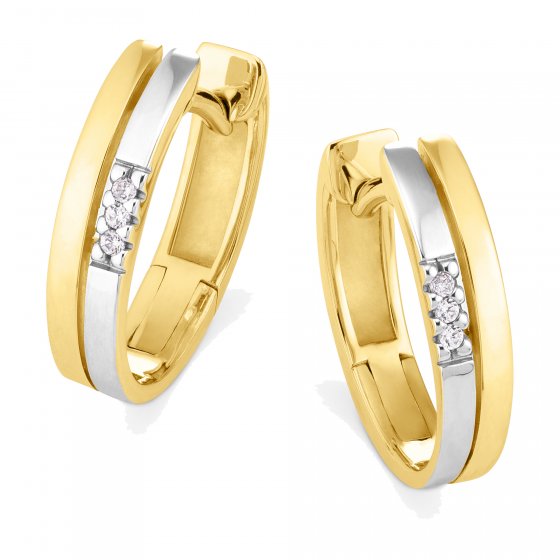 Ohrringe Gold 585 mit 6 Brillanten zus. 0,03ct. 