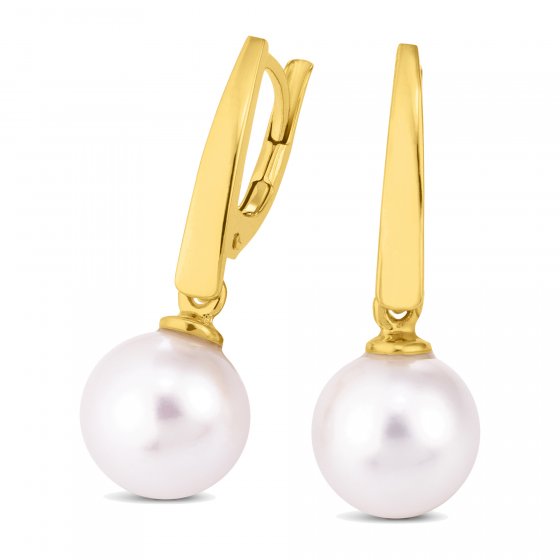 Ohrringe 585 Gold Perle weiß 7,5-8,0mm 