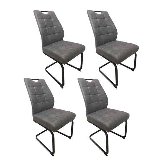 Modernes 4er Set hellbraune Schwingstühle für Esszimmer und Küche 
